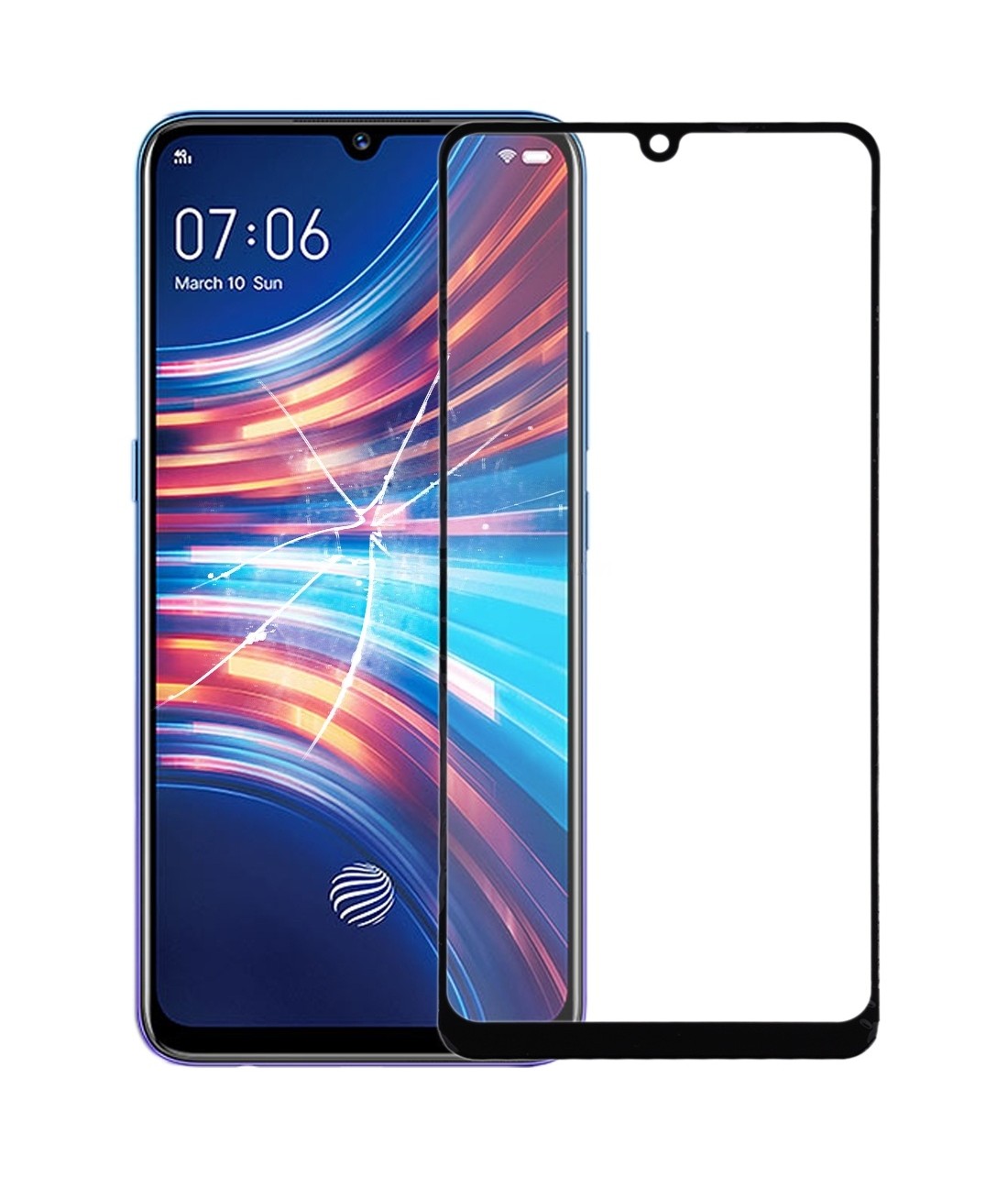 For vivo Y7S Front Screen Outer Glass Lens with OCA Optically Clear Adhesive