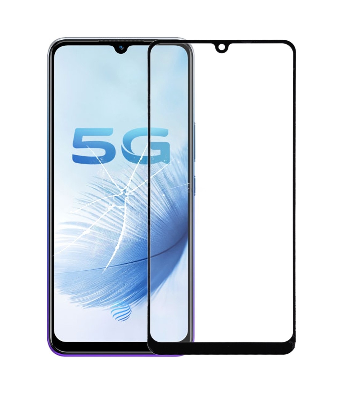 For vivo S6 / Y73S / S7E Front Screen Outer Glass Lens with OCA Optically Clear Adhesive