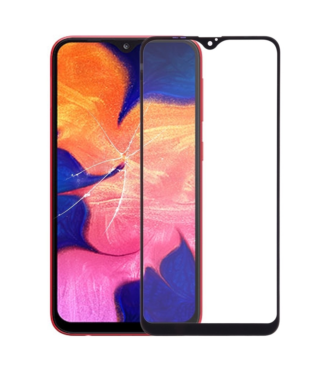 For Samsung Galaxy A10 Front Screen Outer Glass Lens with OCA Optically Clear Adhesive