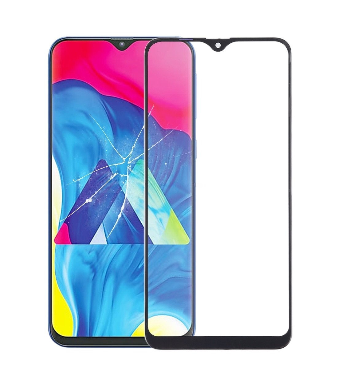 For Samsung Galaxy M10 Front Screen Outer Glass Lens with OCA Optically Clear Adhesive