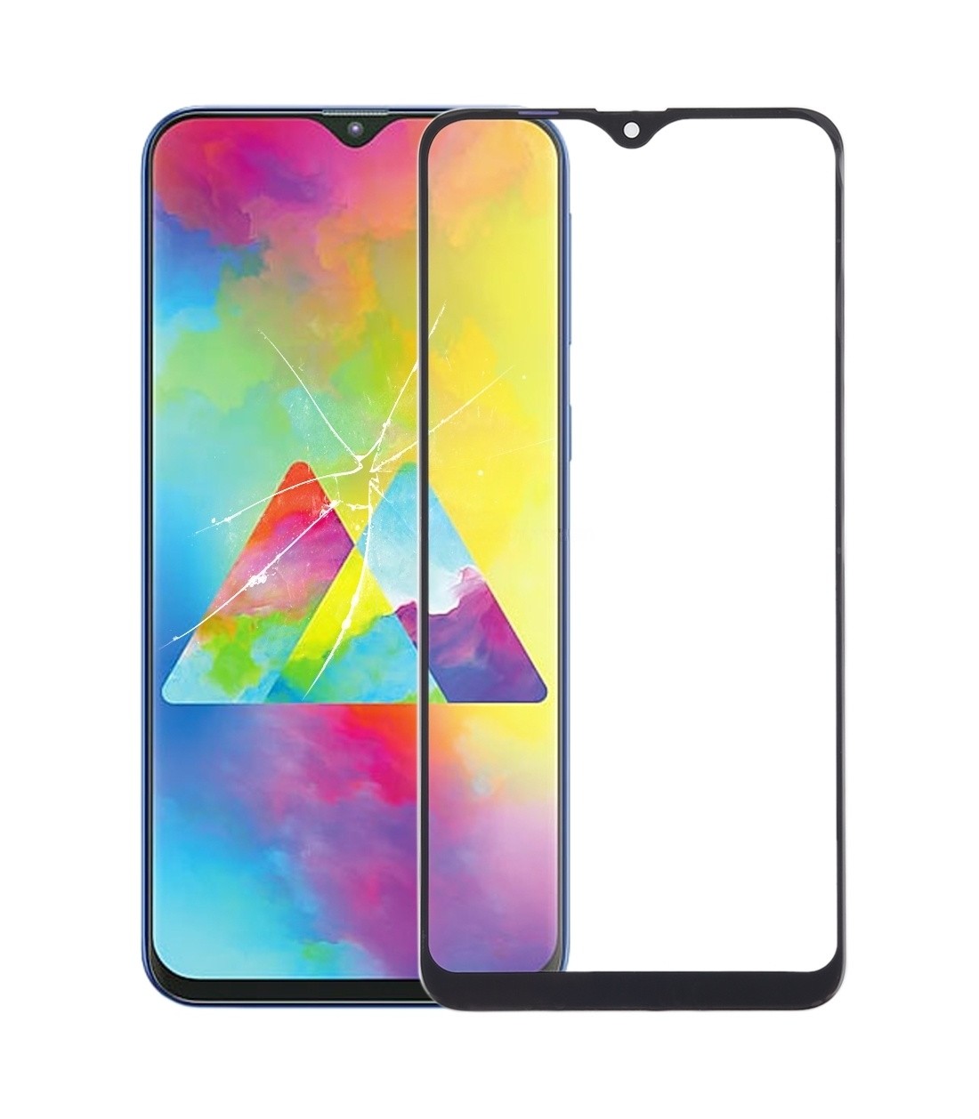 For Samsung Galaxy M20 Front Screen Outer Glass Lens with OCA Optically Clear Adhesive
