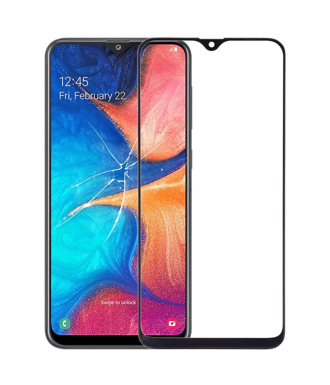 For Samsung Galaxy A10e / A20e Front Screen Outer Glass Lens with OCA Optically Clear Adhesive
