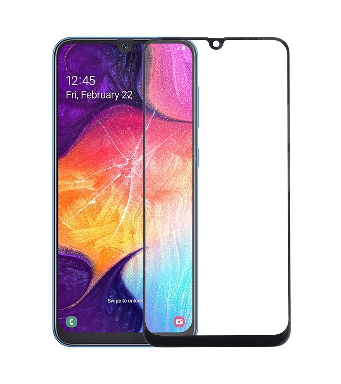 For Samsung Galaxy A30 / A50 Front Screen Outer Glass Lens with OCA Optically Clear Adhesive