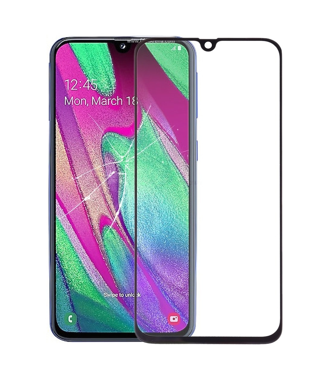 For Samsung Galaxy A40 Front Screen Outer Glass Lens with OCA Optically Clear Adhesive