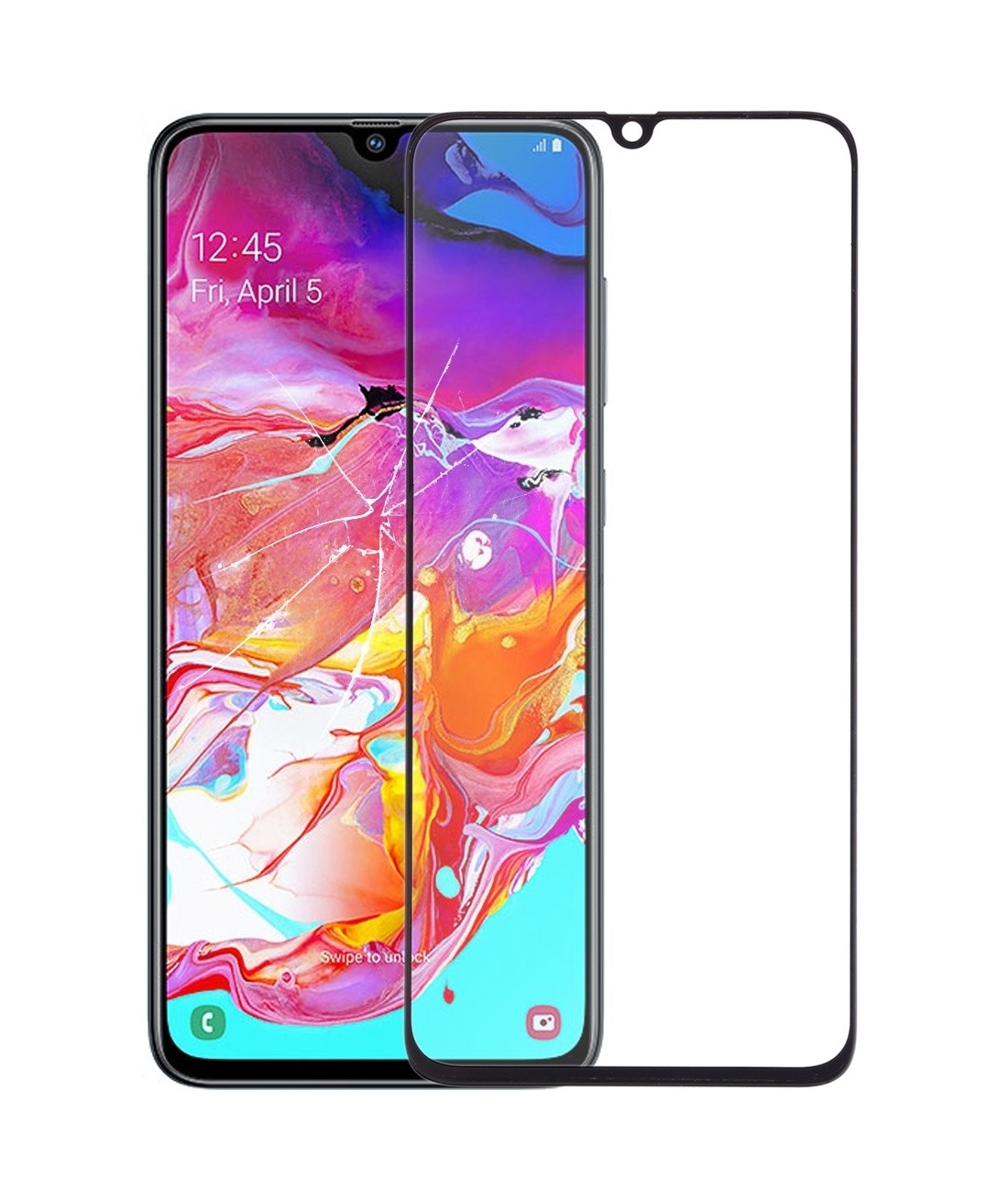 For Samsung Galaxy A70 Front Screen Outer Glass Lens with OCA Optically Clear Adhesive