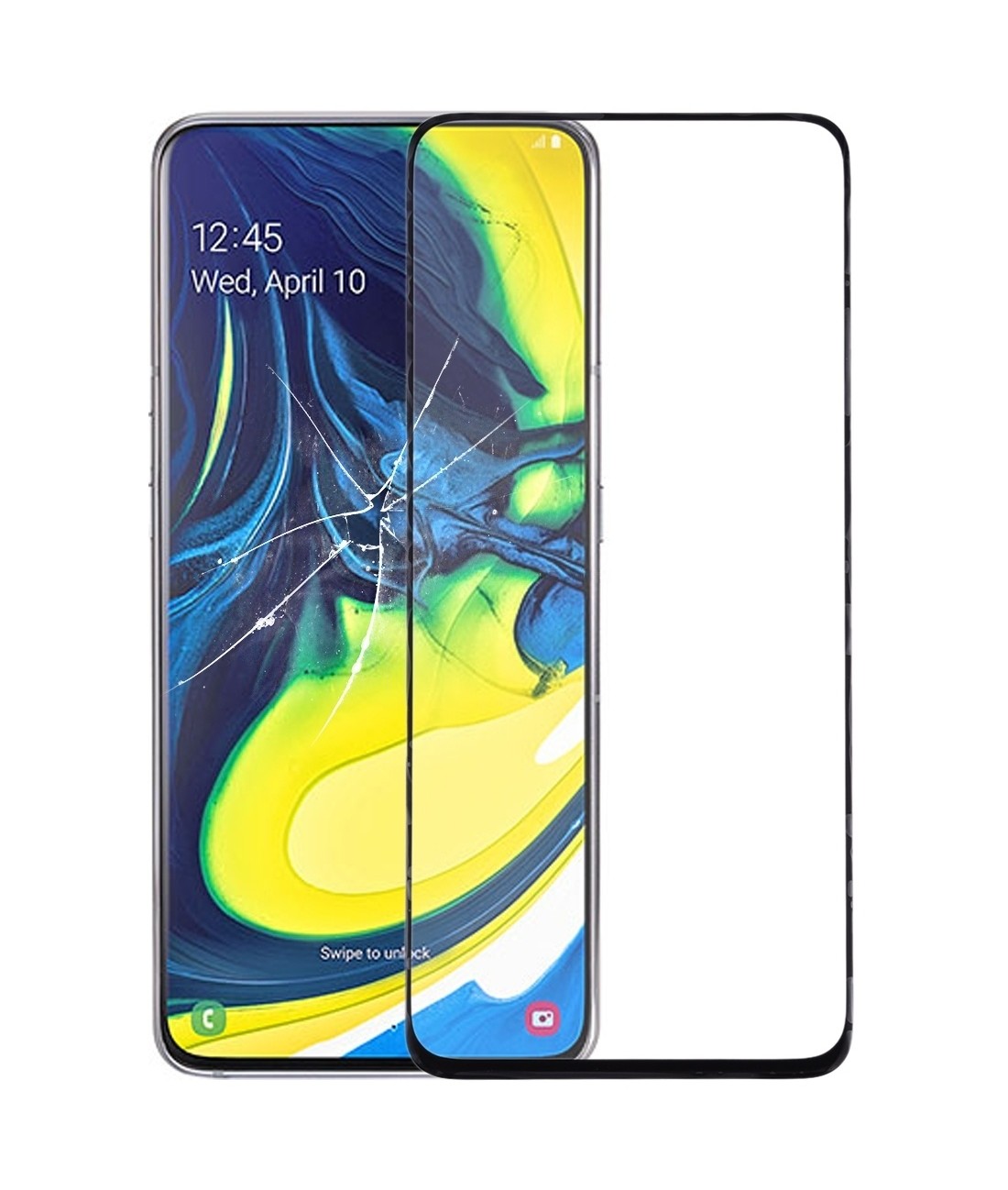 For Samsung Galaxy A80 / A90 Front Screen Outer Glass Lens with OCA Optically Clear Adhesive
