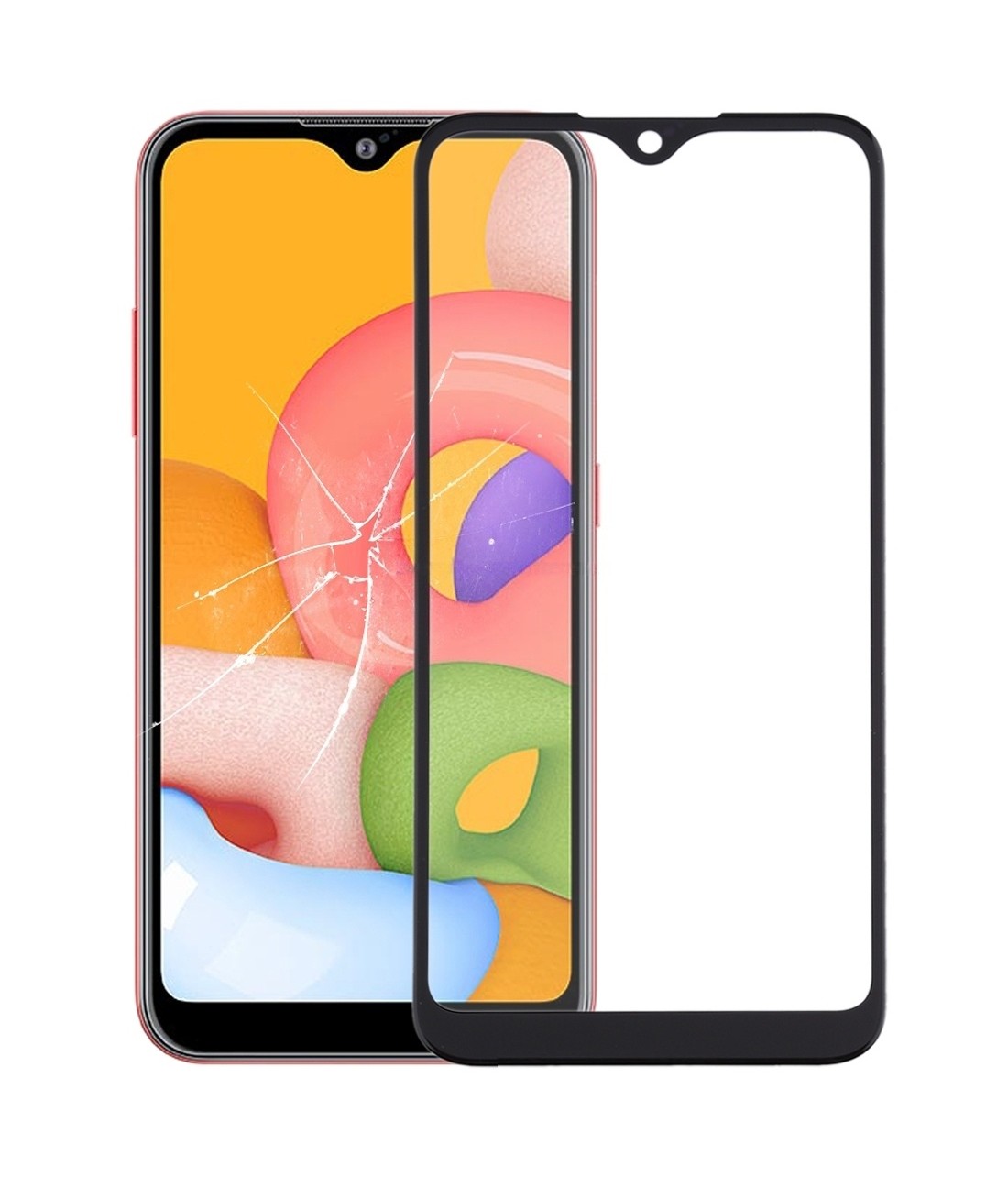 For Samsung Galaxy A21 Front Screen Outer Glass Lens with OCA Optically Clear Adhesive