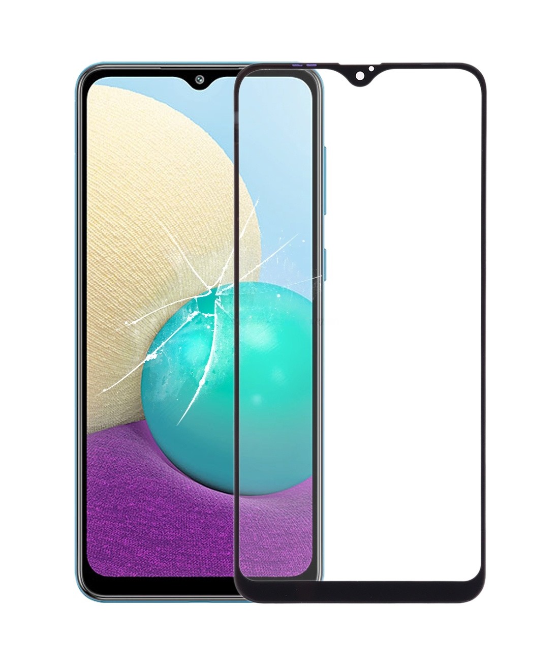 For Samsung Galaxy A02 Front Screen Outer Glass Lens with OCA Optically Clear Adhesive