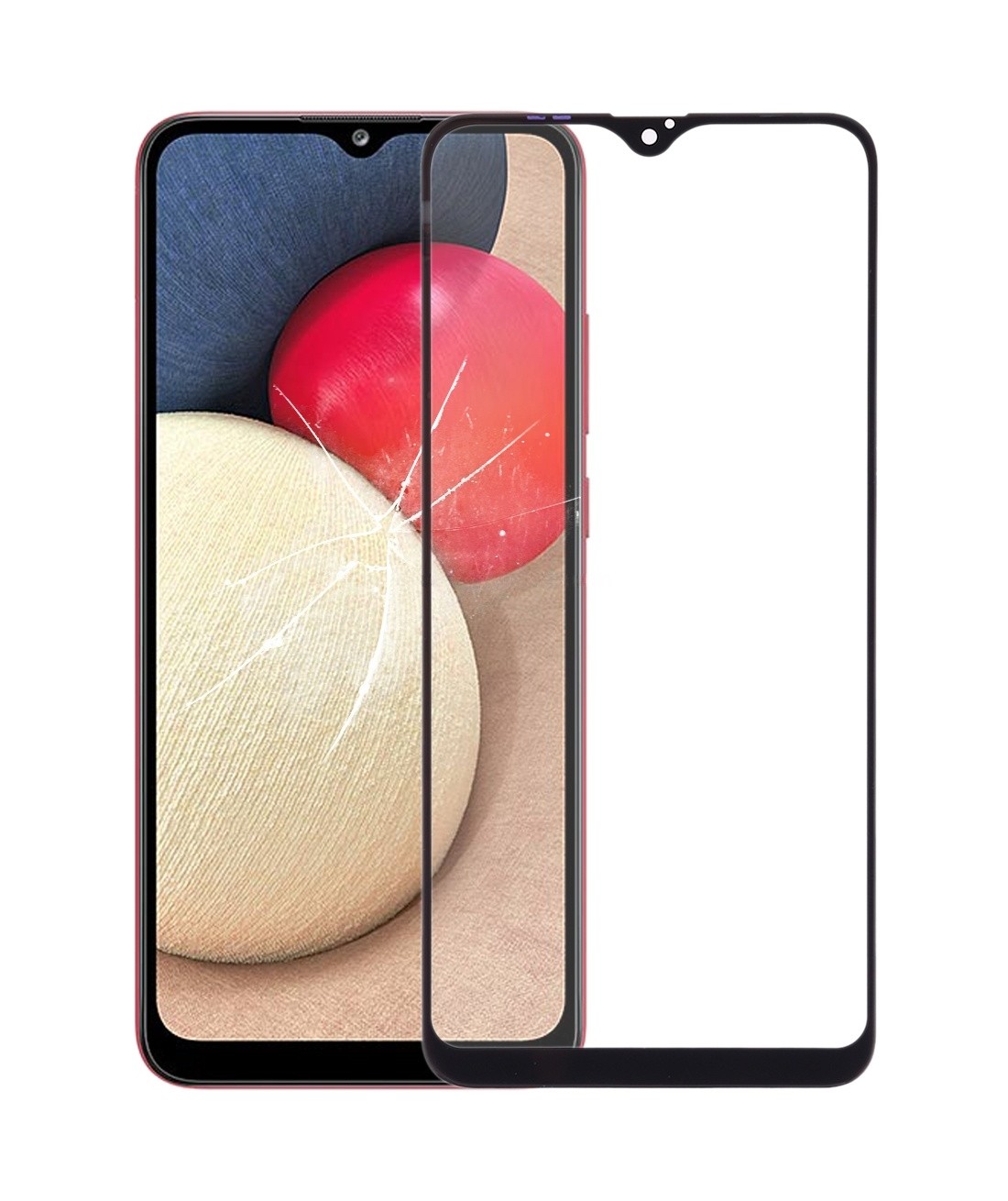 For Samsung Galaxy A02s Front Screen Outer Glass Lens with OCA Optically Clear Adhesive