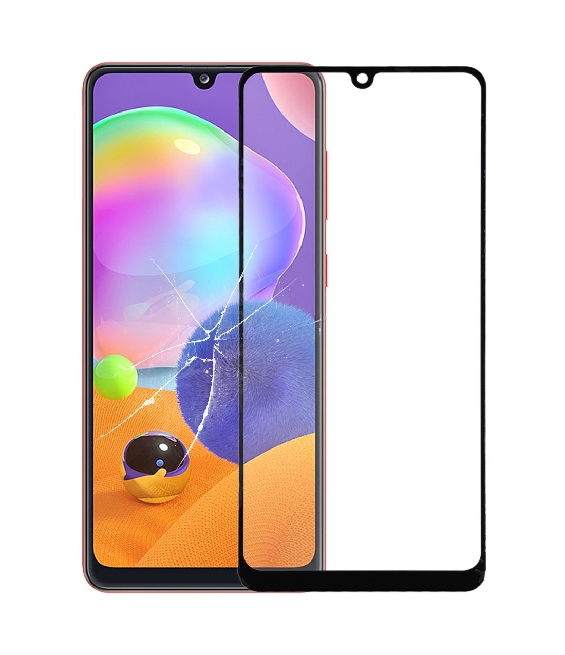 For Samsung Galaxy A31 Front Screen Outer Glass Lens with OCA Optically Clear Adhesive