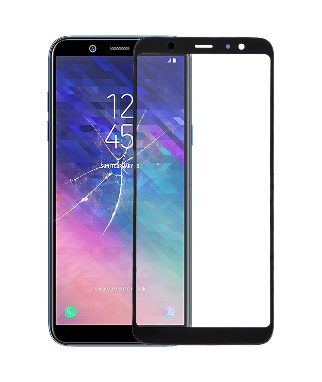 For Samsung Galaxy A6+ Front Screen Outer Glass Lens with OCA Optically Clear Adhesive
