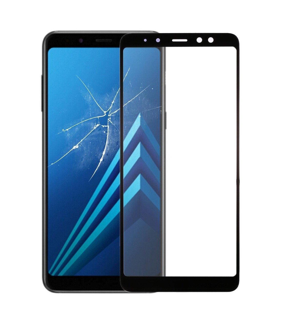For Samsung Galaxy A8 2018 Front Screen Outer Glass Lens with OCA Optically Clear Adhesive