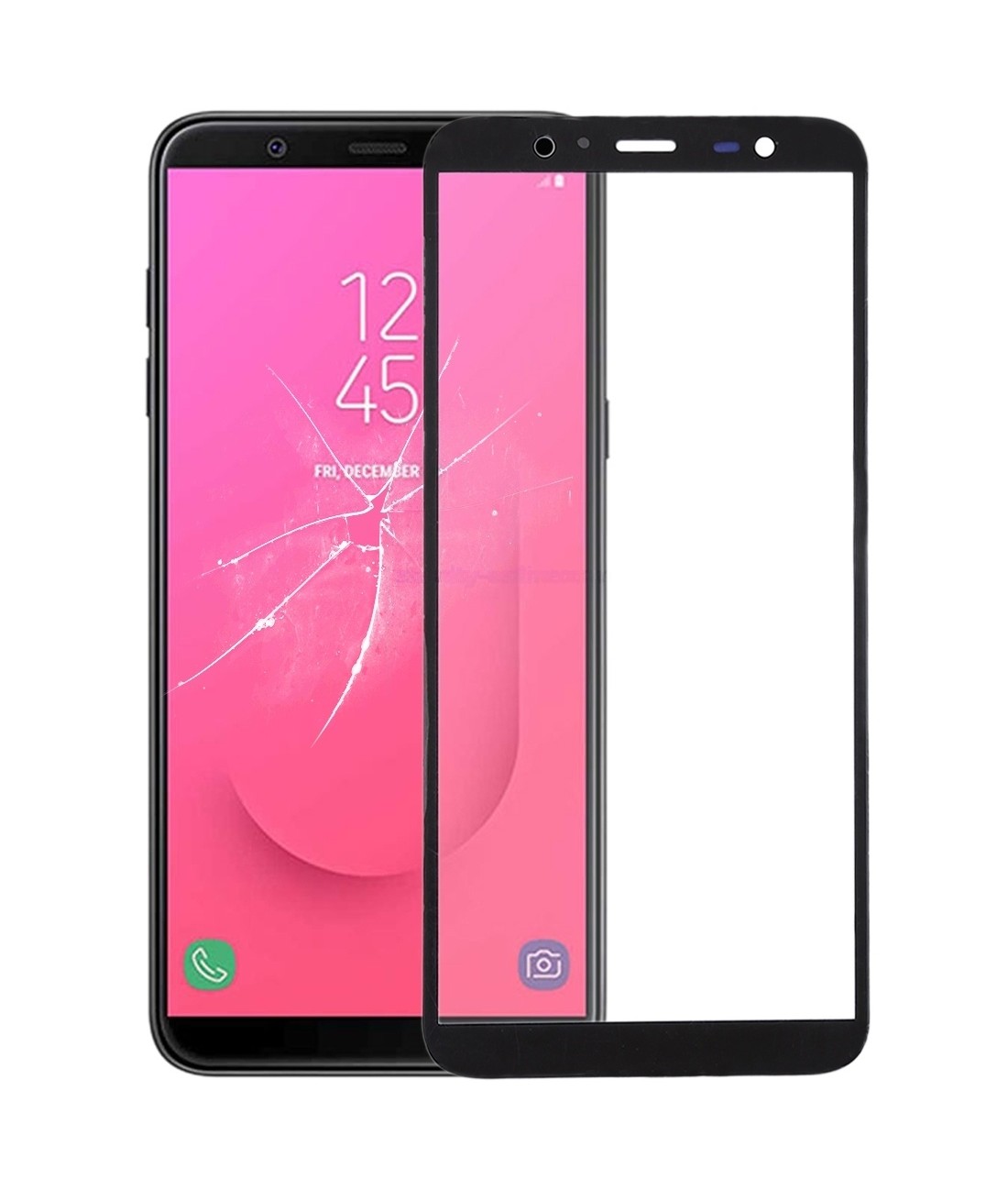 For Samsung Galaxy J8 / J810 Front Screen Outer Glass Lens with OCA Optically Clear Adhesive