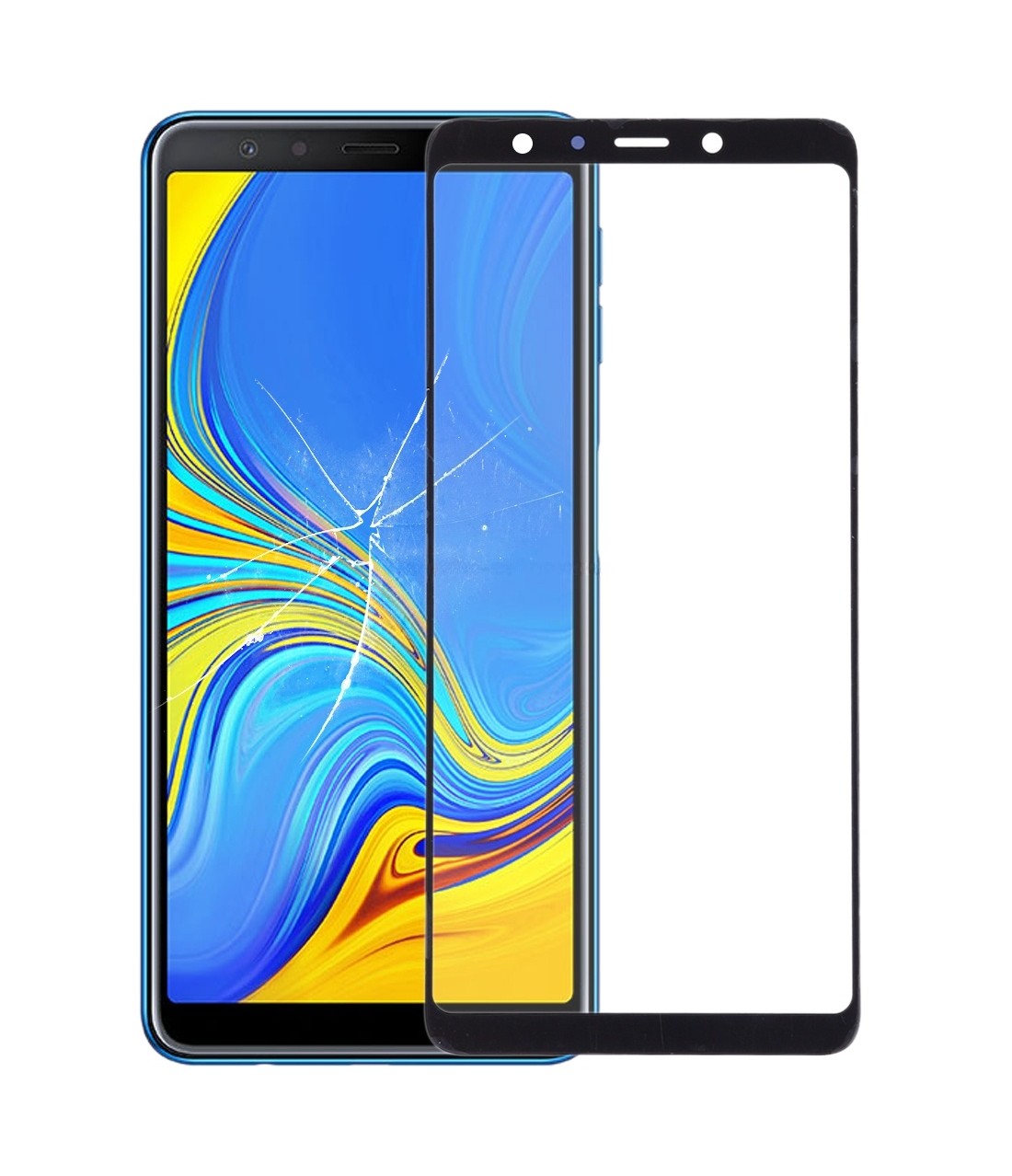 For Samsung Galaxy A7 2018 / A750 Front Screen Outer Glass Lens with OCA Optically Clear Adhesive