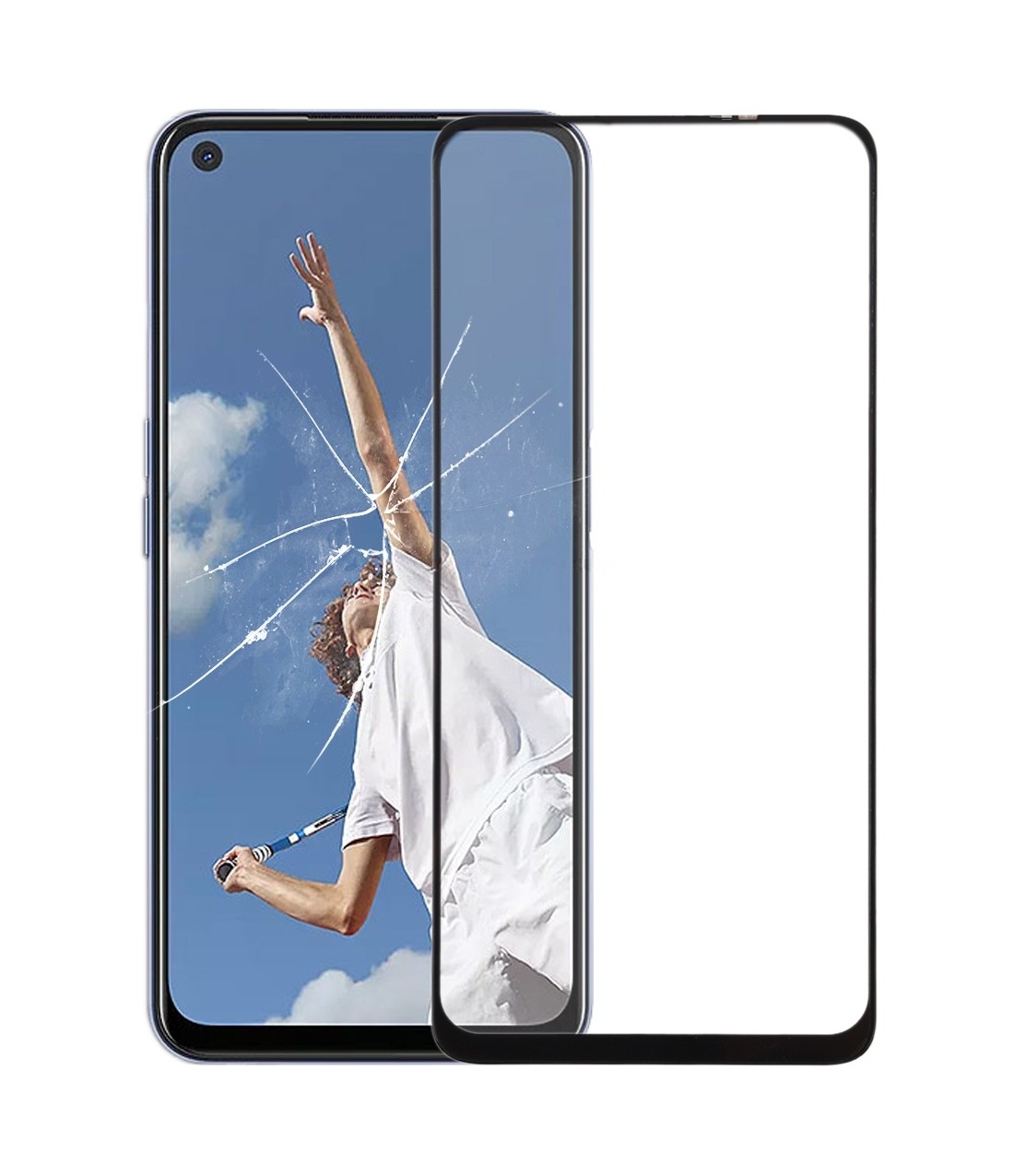 For OPPO A52 / A72 / A92 / K7X Front Screen Outer Glass Lens with OCA Optically Clear Adhesive