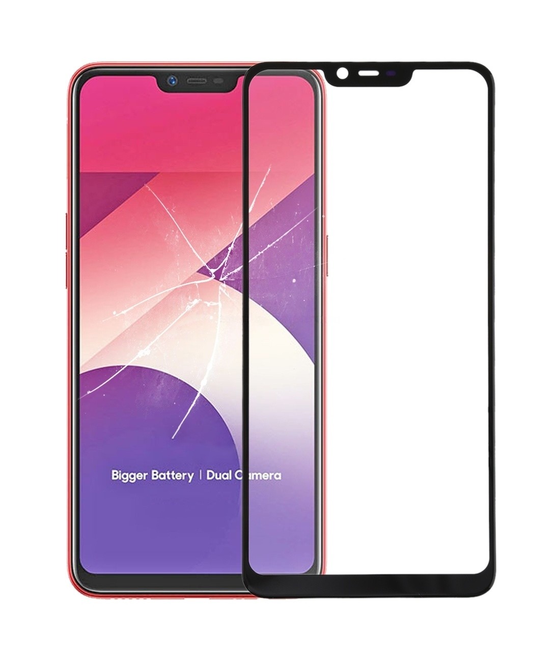 For OPPO A5 Front Screen Outer Glass Lens with OCA Optically Clear Adhesive