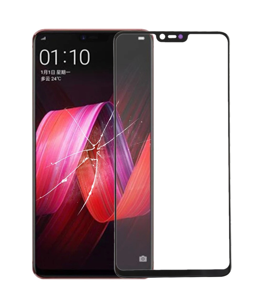 For OPPO R15 Pro Front Screen Outer Glass Lens with OCA Optically Clear Adhesive
