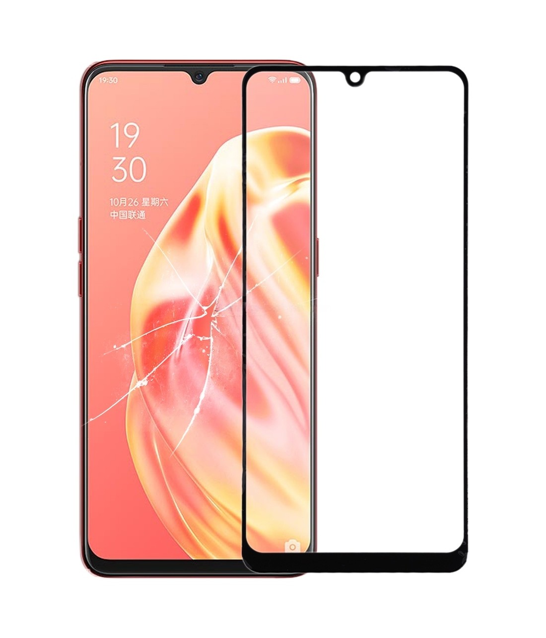 For OPPO A91 / Reno3 Front Screen Outer Glass Lens with OCA Optically Clear Adhesive