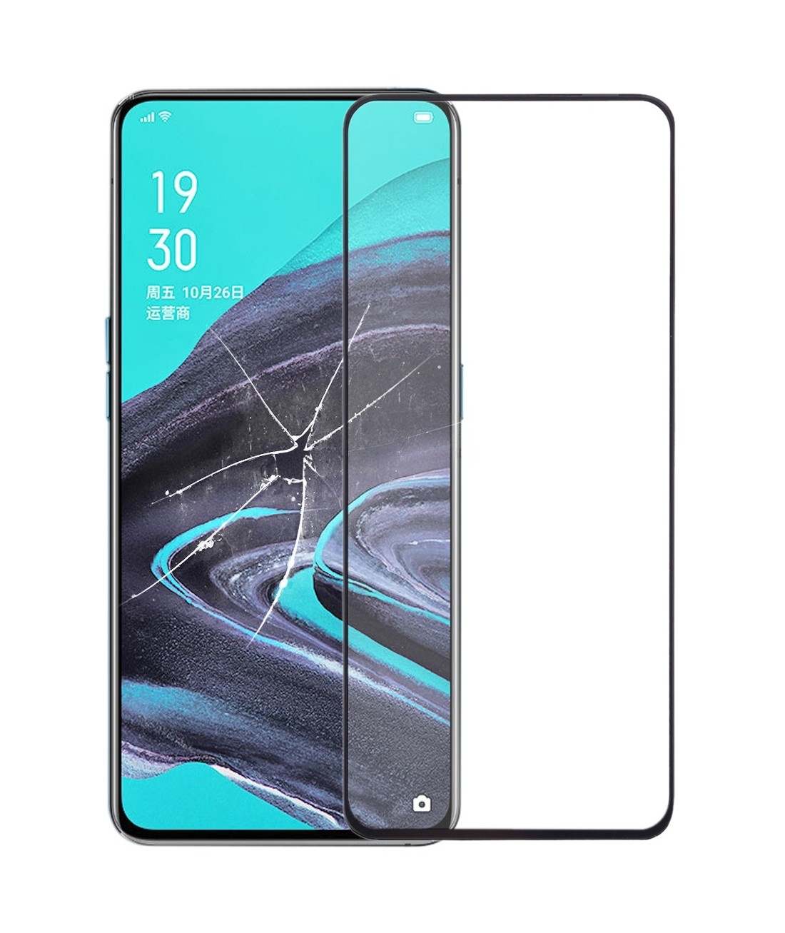 For OPPO Reno2 Front Screen Outer Glass Lens with OCA Optically Clear Adhesive