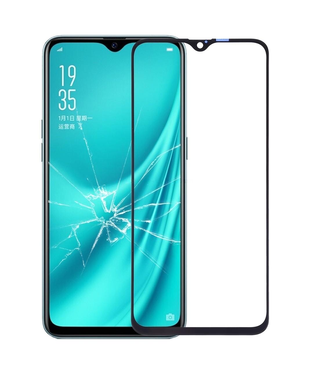 For OPPO R15X / K1 Front Screen Outer Glass Lens with OCA Optically Clear Adhesive
