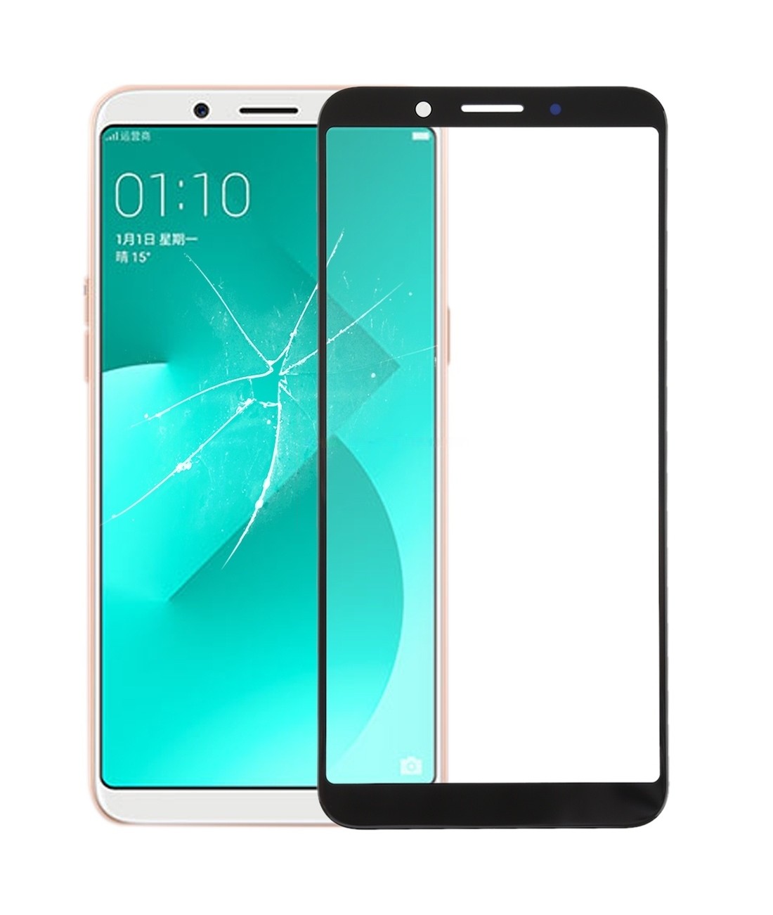 For OPPO A83 Front Screen Outer Glass Lens with OCA Optically Clear Adhesive