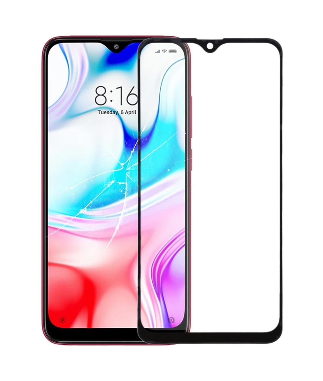 Front Screen Outer Glass Lens with OCA Optically Clear Adhesive for Xiaomi Redmi 8A / Redmi 8