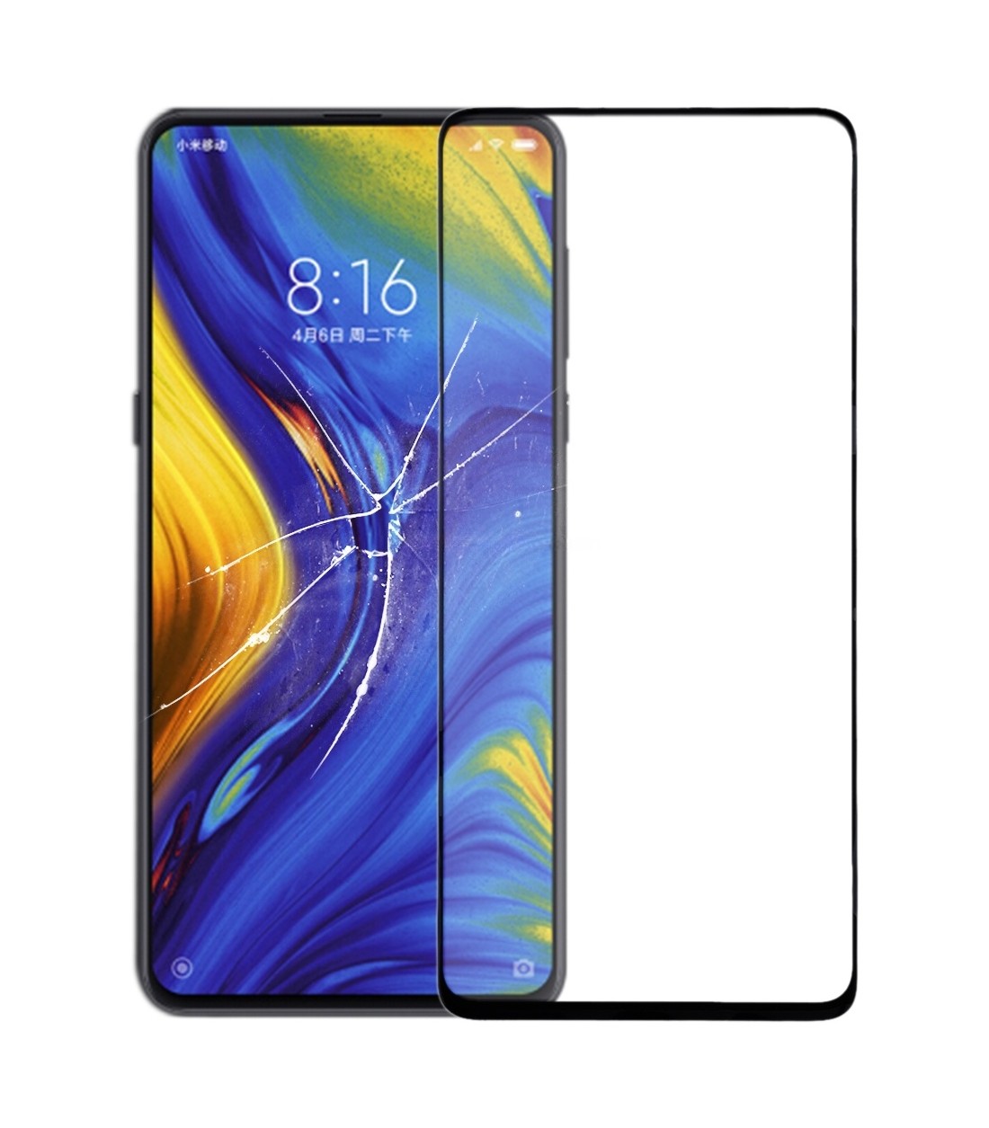Front Screen Outer Glass Lens with OCA Optically Clear Adhesive for Xiaomi Mi Mix 3