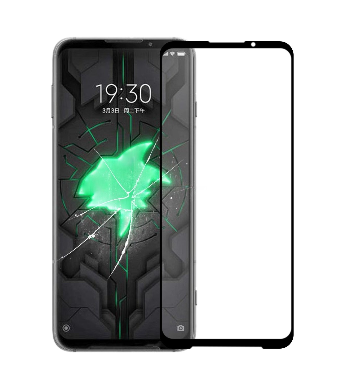 Front Screen Outer Glass Lens with OCA Optically Clear Adhesive for Xiaomi Black Shark 3