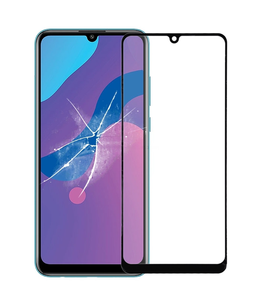 For Huawei Enjoy 10e Front Screen Outer Glass Lens with OCA Optically Clear Adhesive