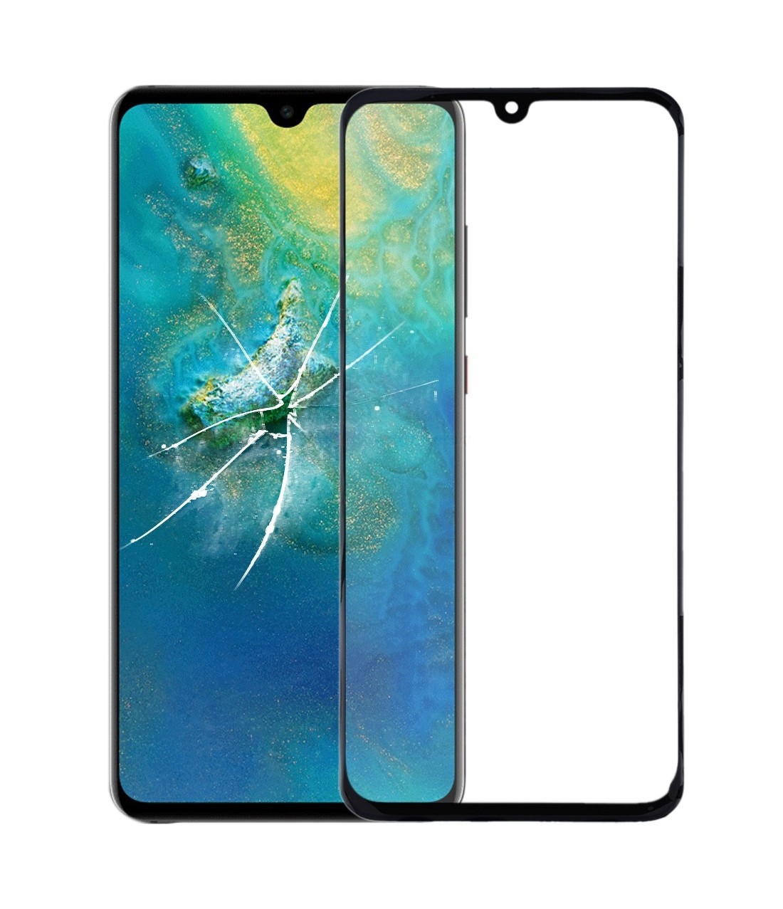 For Huawei Mate 20 Front Screen Outer Glass Lens with OCA Optically Clear Adhesive