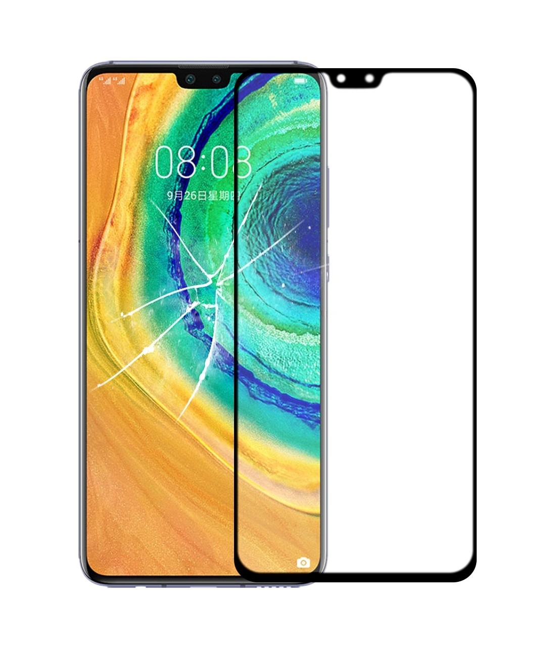 For Huawei Mate 30 Front Screen Outer Glass Lens with OCA Optically Clear Adhesive