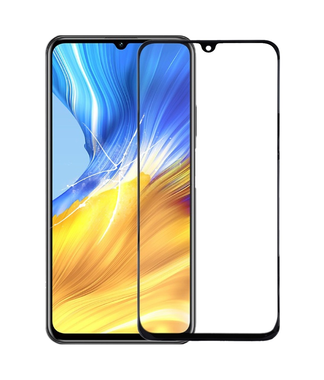 For Honor X10 Max 5G Front Screen Outer Glass Lens with OCA Optically Clear Adhesive