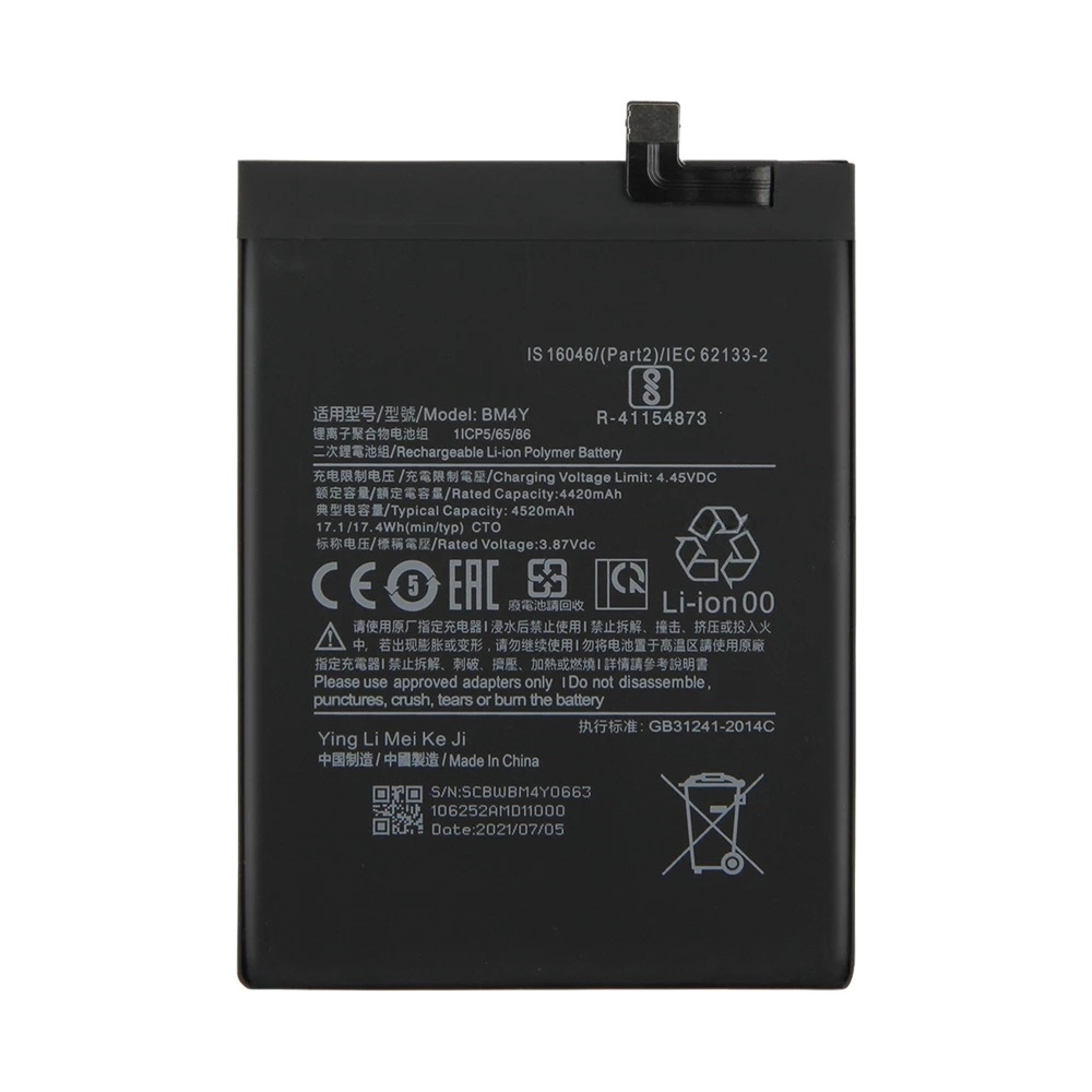BM4Y 4520mAh Li-Polymer Battery Replacement For Xiaomi Redmi K40 / Redi mK40 Pro / Poco F3 / Mi 11i / Mi 11X
