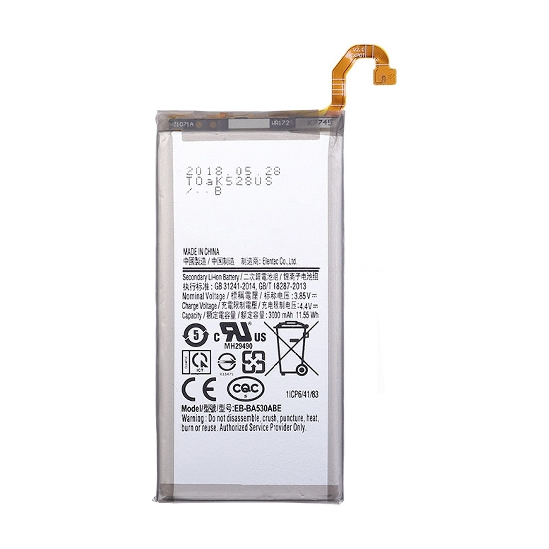 EB-BA530ABE 3000mAh Li-Polymer Battery Replacement For Samsung Galaxy A8 2018 A530 SM-A530 A530F