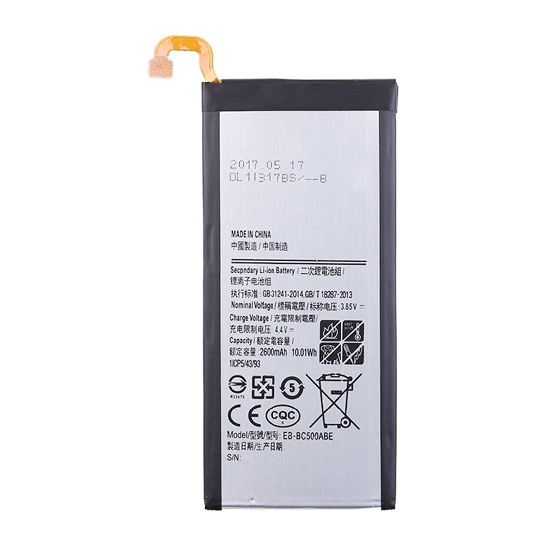 EB-BC500ABE 2600mAh For Samsung Galaxy C5 SM-C5000 Li-Polymer Battery Replacement