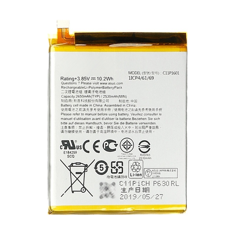C11P1601 2650mAh For ASUS Zenfone 3 Li-Polymer Battery Replacement