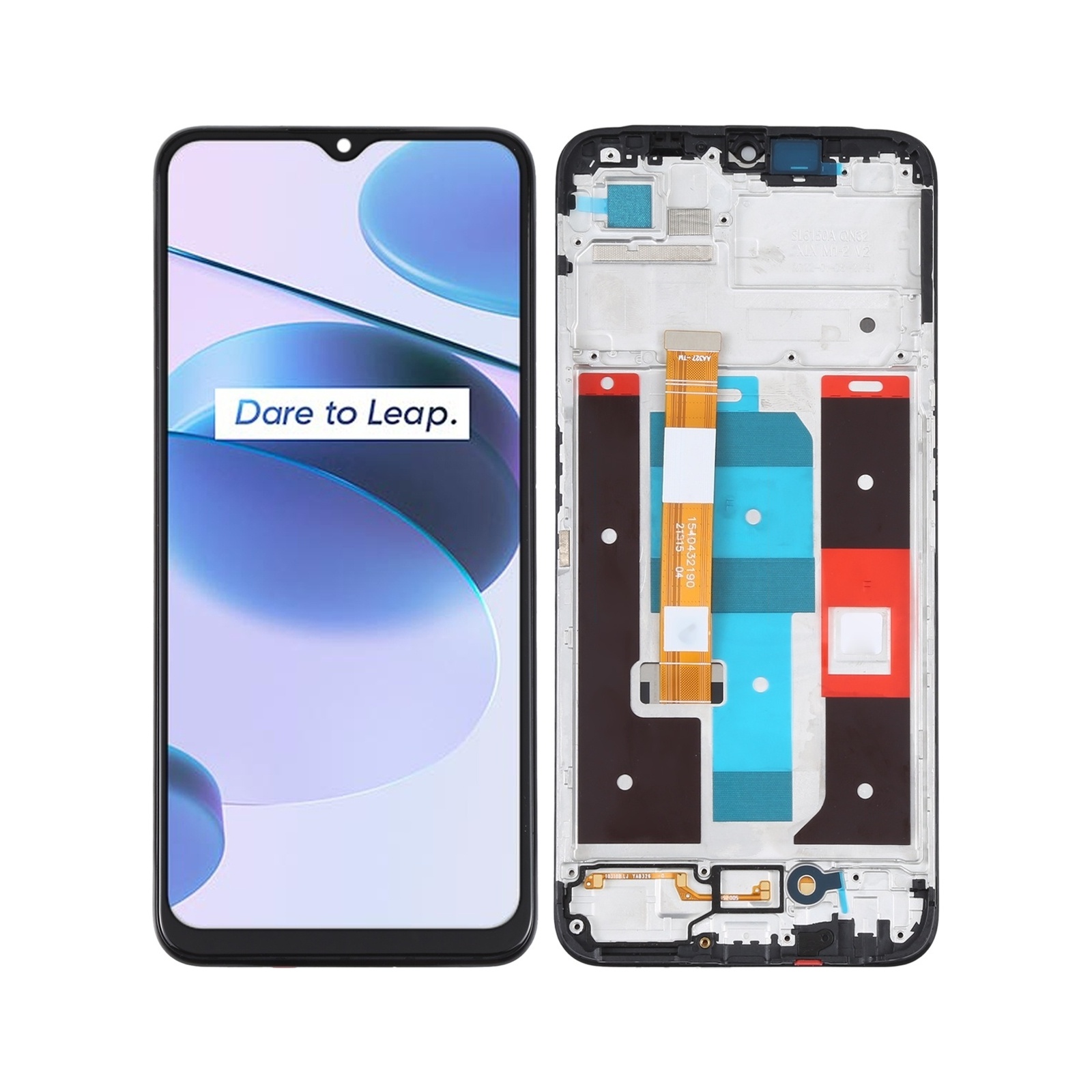 LCD Screen and Digitizer Full Assembly with Frame For Realme C35 RMX3511