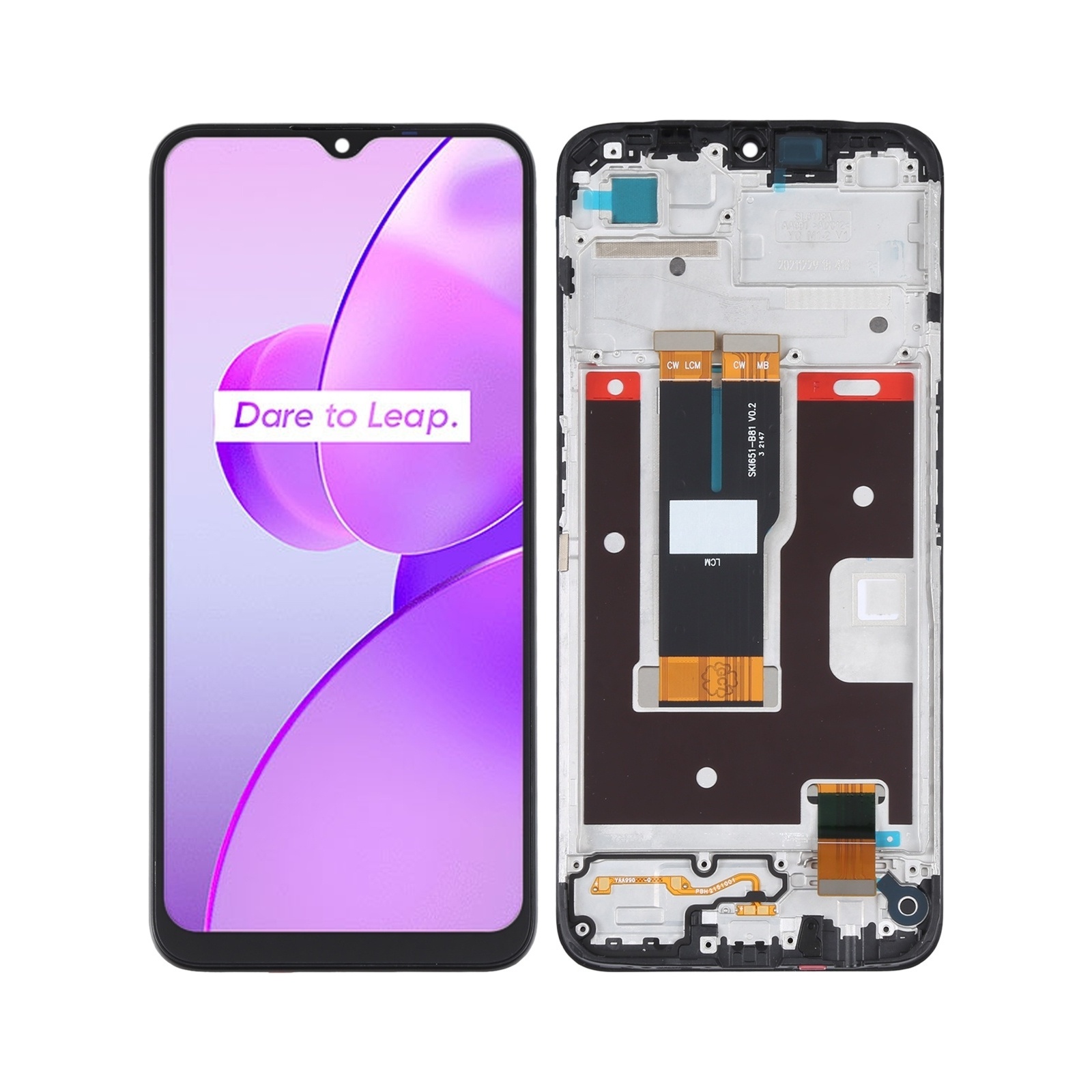 LCD Screen and Digitizer Full Assembly with Frame For Realme C31 RMX3501