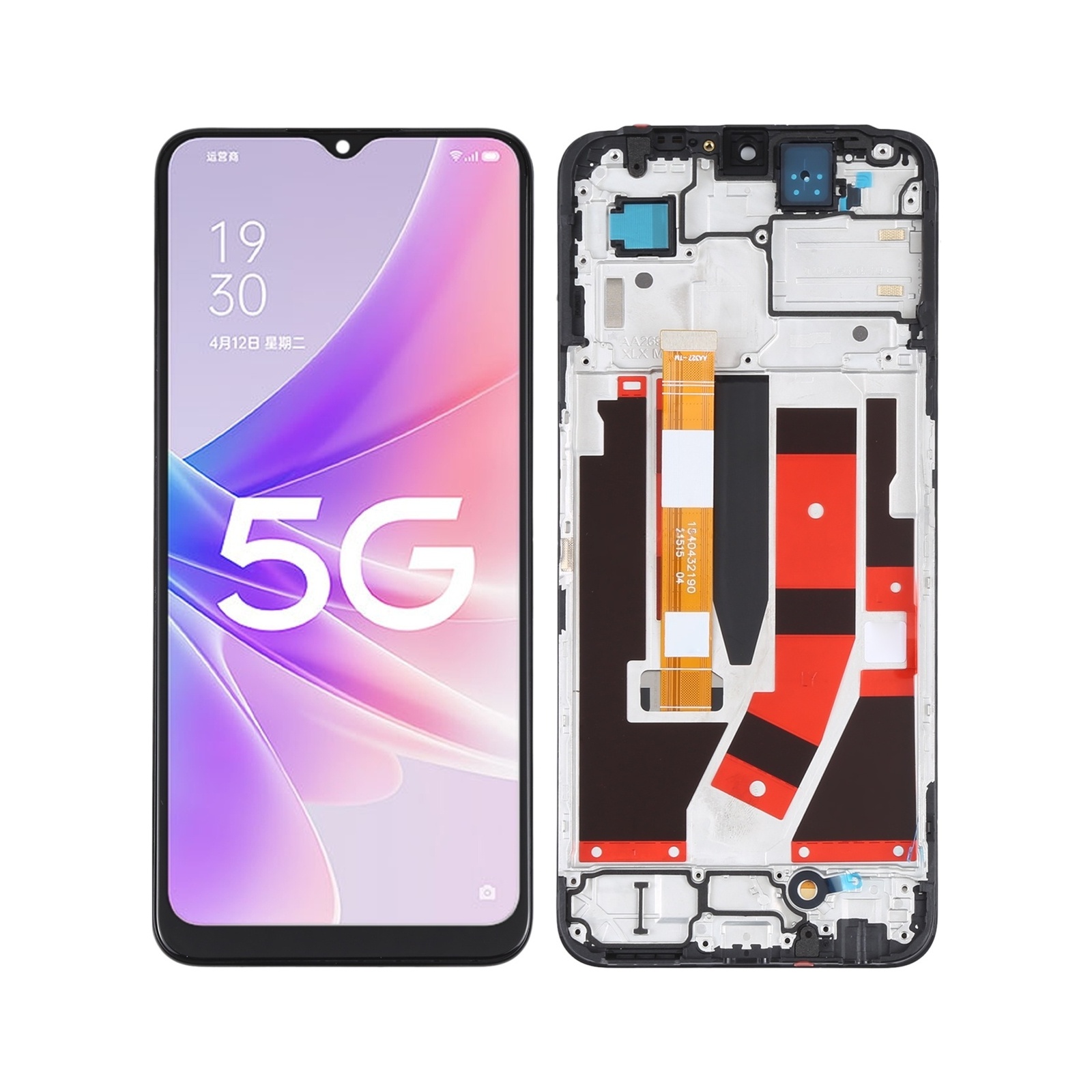 LCD Screen and Digitizer Full Assembly with Frame For OPPO A57 5G