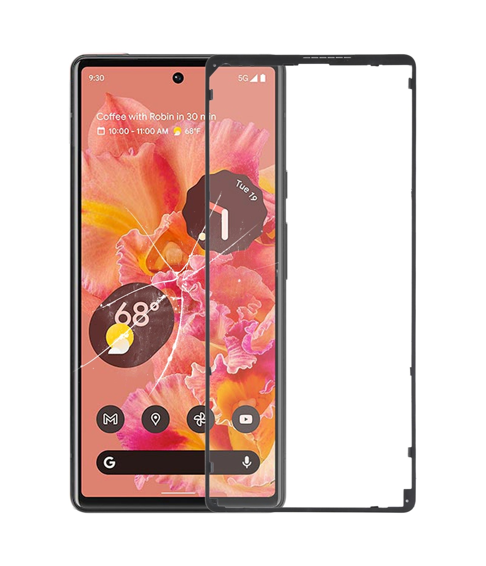 Front LCD Screen Bezel Frame For Google Pixel 6