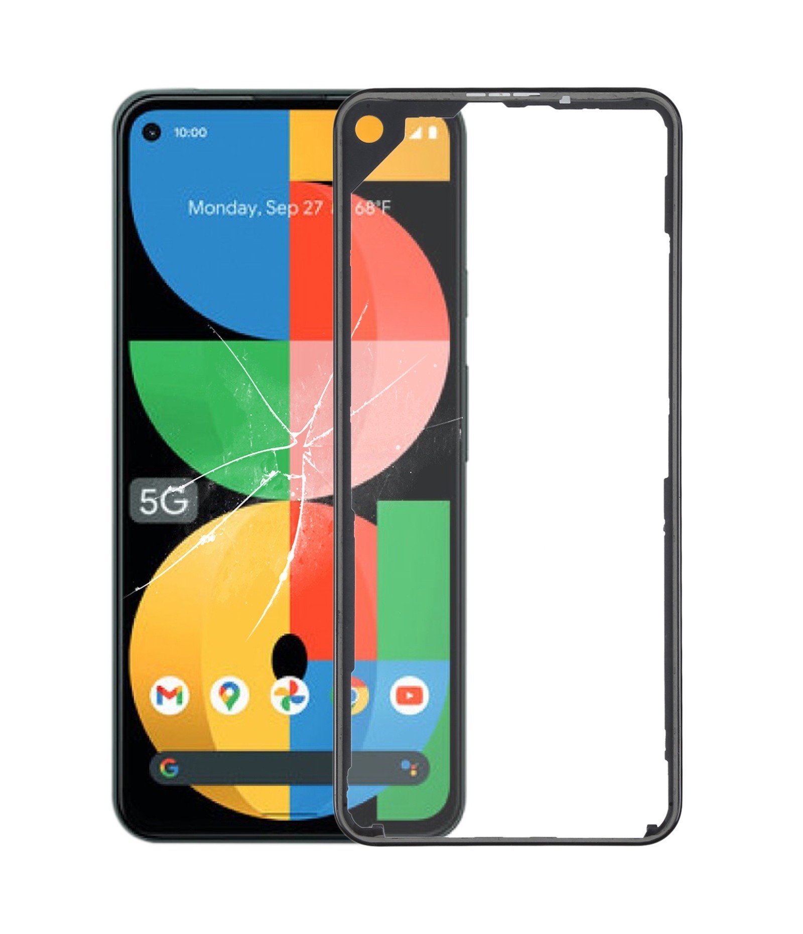 Front LCD Screen Bezel Frame For Google Pixel 5A