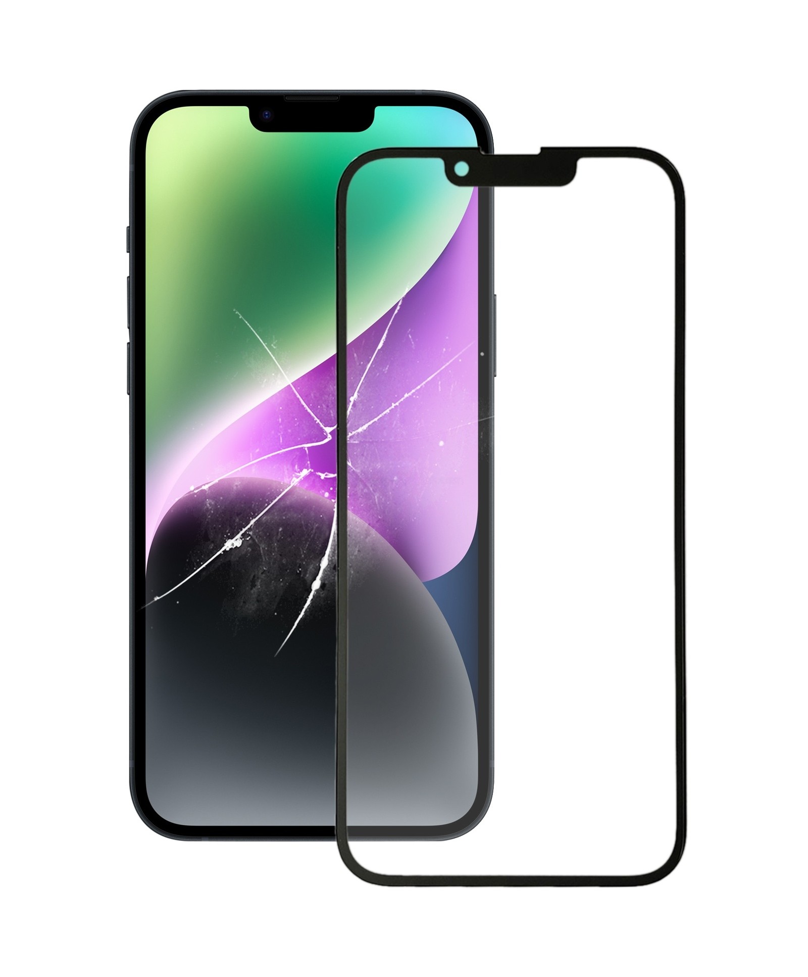 For iPhone 14 Front Screen Outer Glass Lens with OCA Optically Clear Adhesive