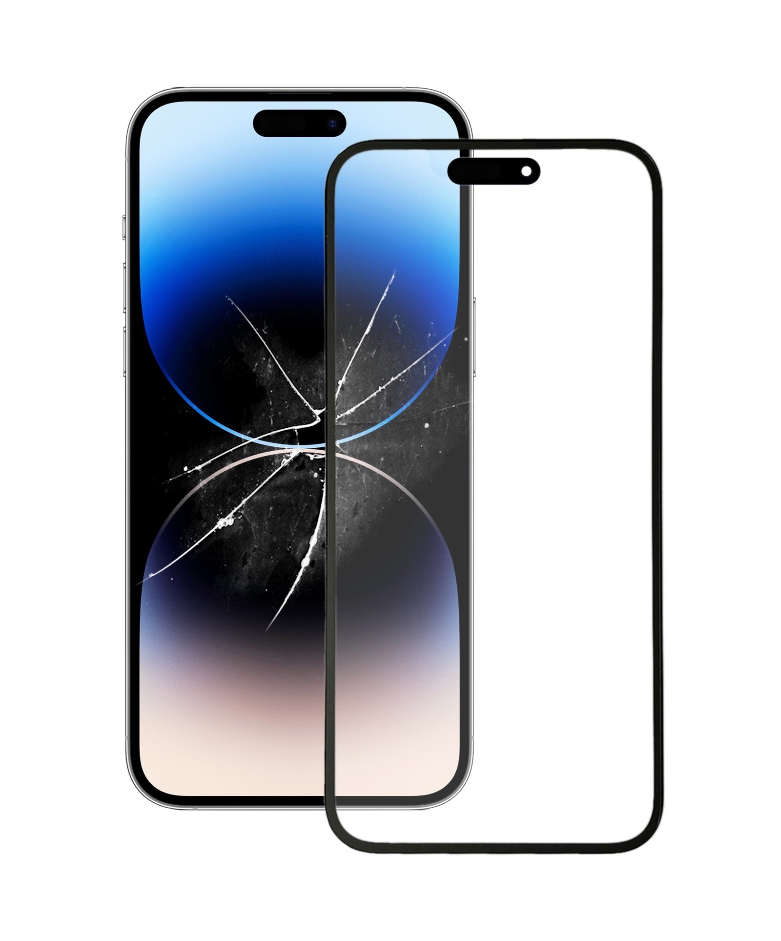 For iPhone 14 Pro Front Screen Outer Glass Lens with OCA Optically Clear Adhesive