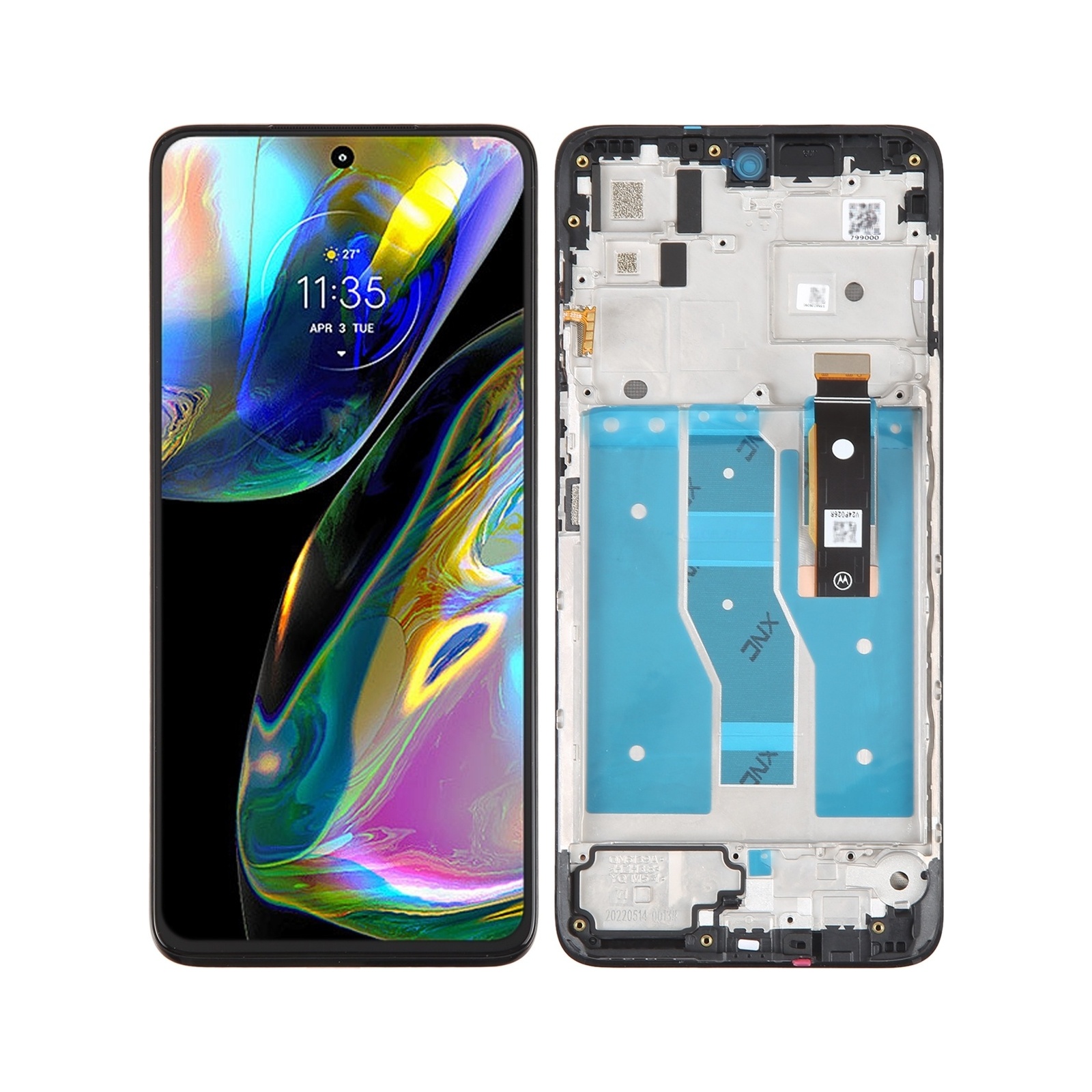 Original LCD Screen For Motorola Moto G82 Digitizer Full Assembly With Frame