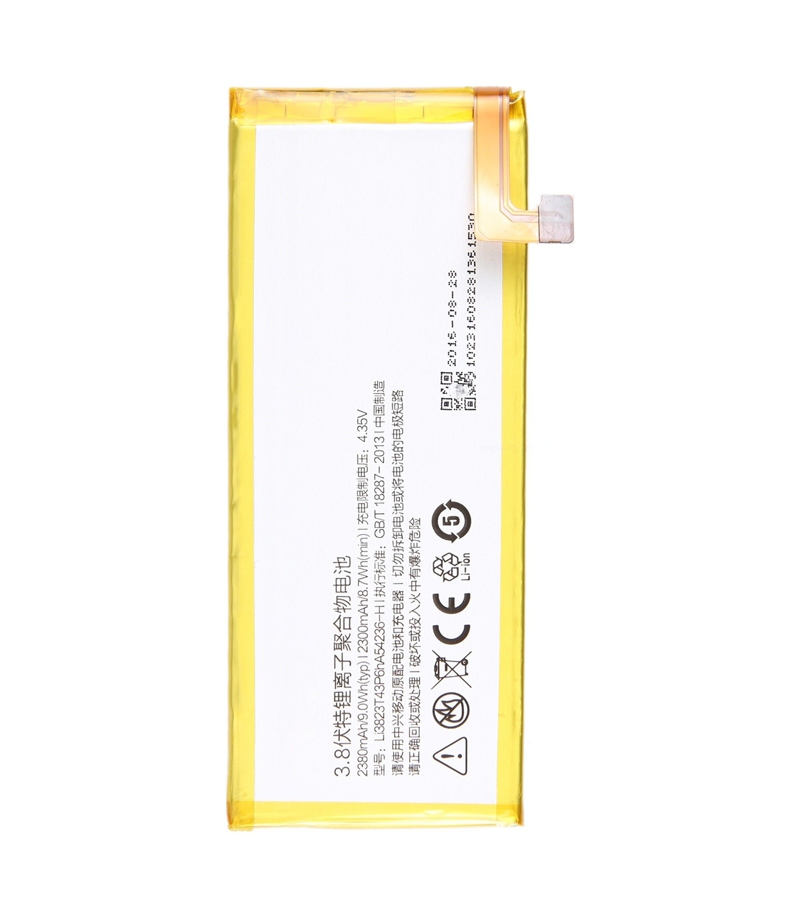 For ZTE Nubia NX507J 2380mAh Battery Replacement Li3823T43P6hA54236-H