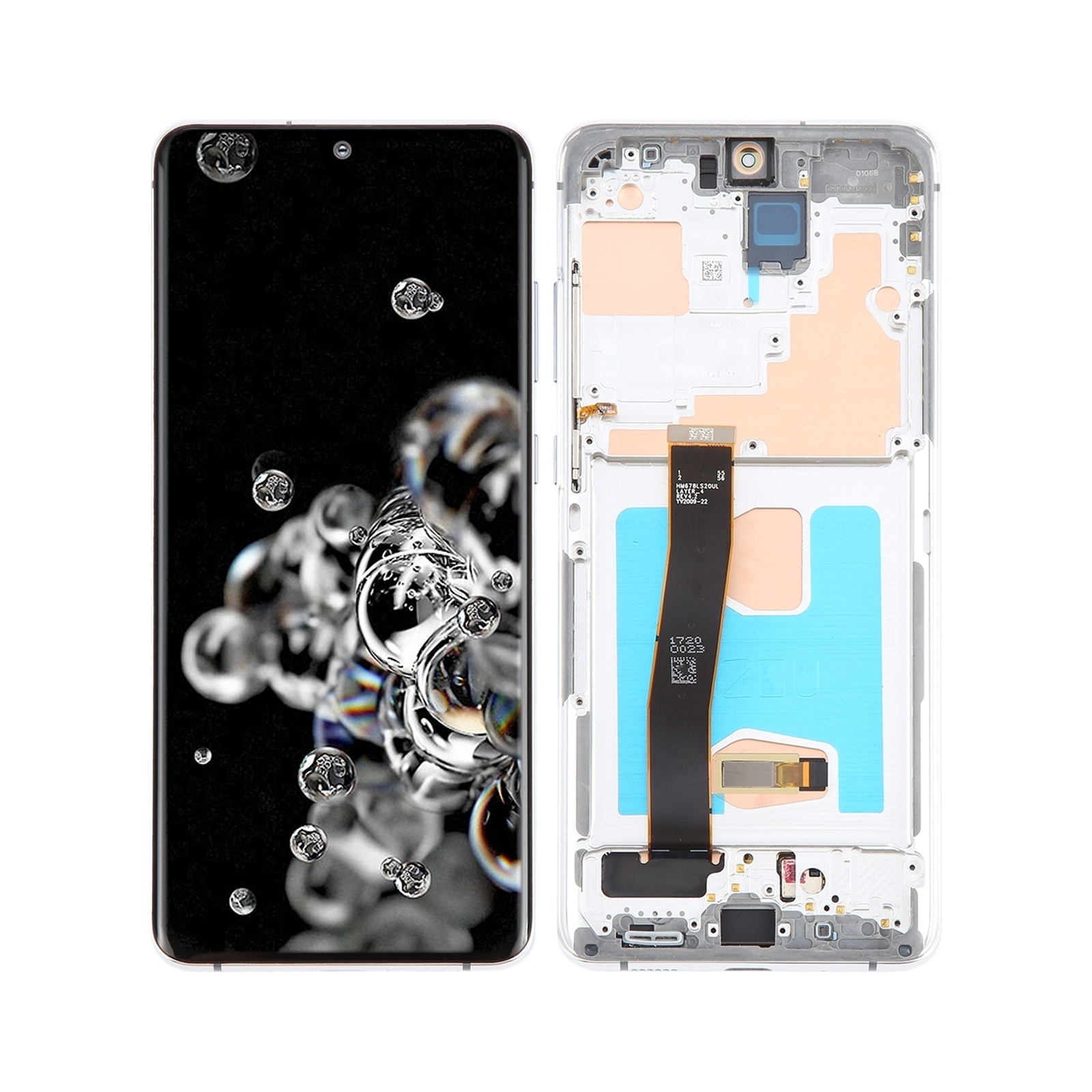 For Samsung Galaxy S20 Ultra 4G/5G SM-G988 6.67 inch OLED LCD Screen Digitizer Full Assembly with Frame (Silver)