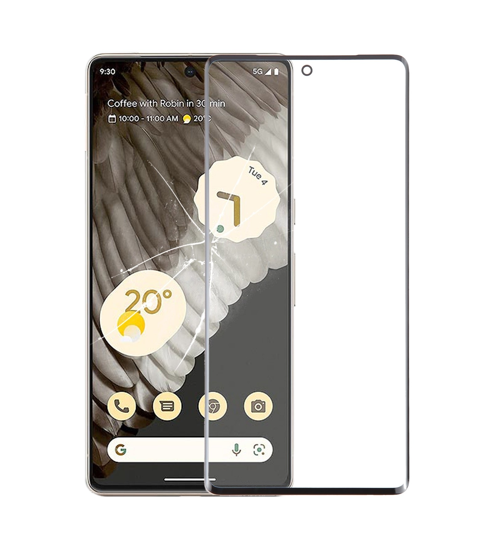 For Google Pixel 7 Pro Front Screen Outer Glass Lens with OCA Optically Clear Adhesive