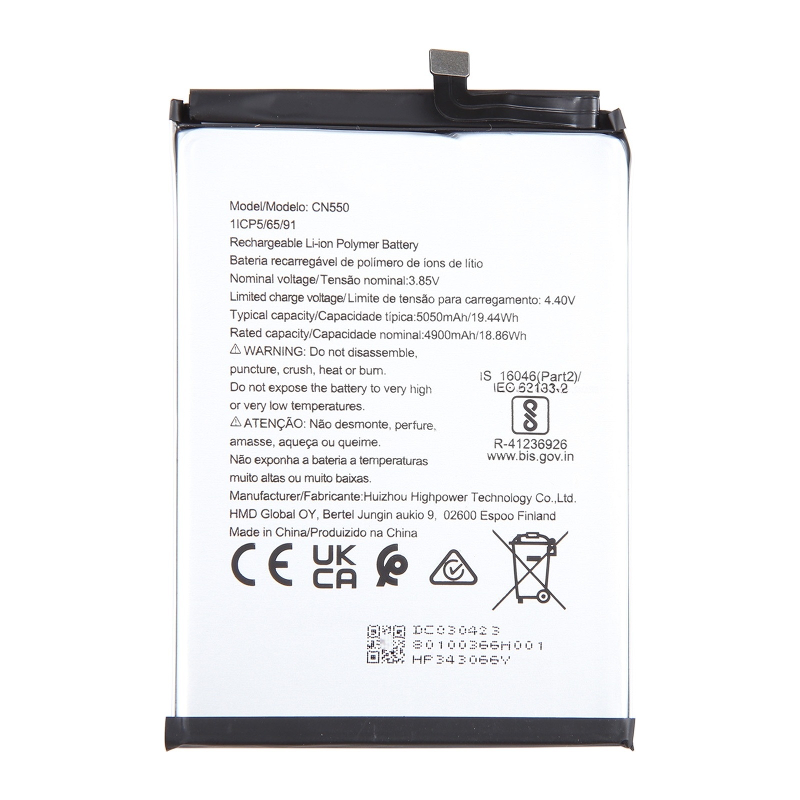For Nokia C31 CN550 Battery Replacement CN550 5050mAh