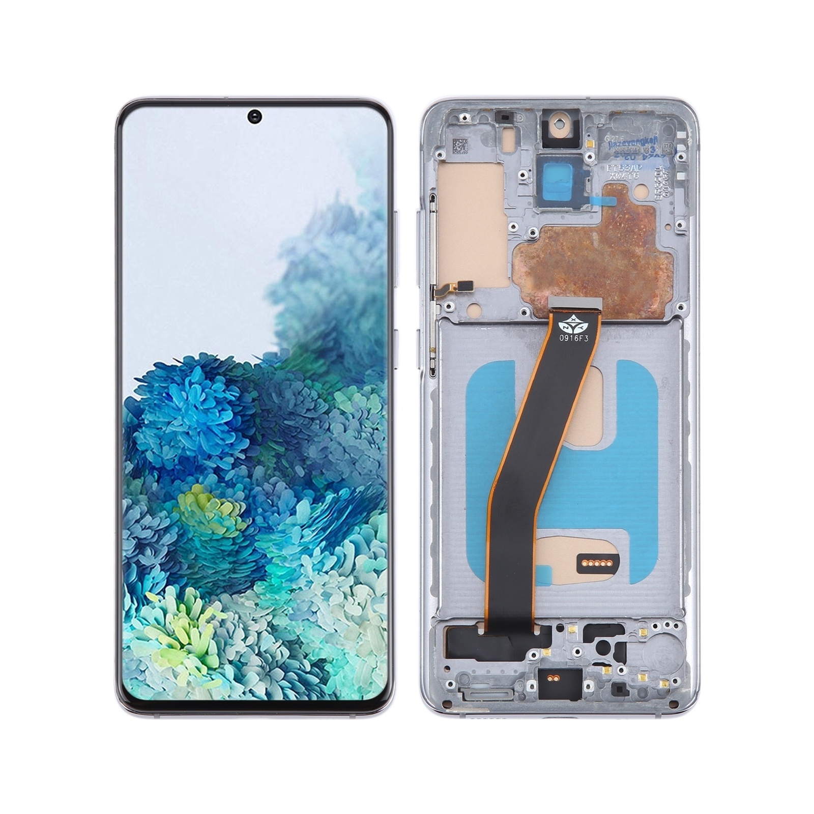 For Samsung Galaxy S20 SM-G980 TFT LCD Screen Digitizer Full Assembly with Frame, Not Supporting Fingerprint Identification(Silver)