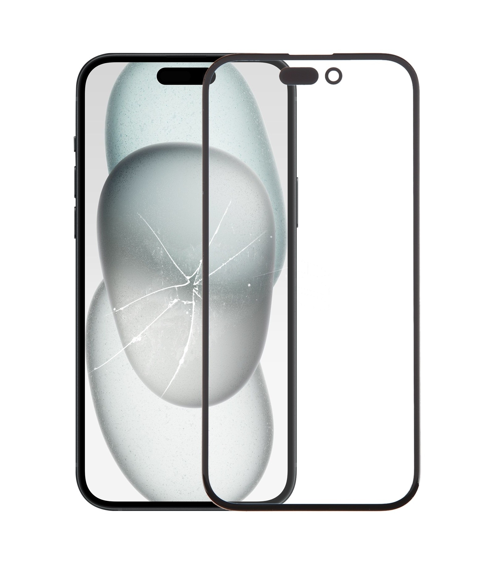For iPhone 15 Front Screen Outer Glass Lens with OCA Optically Clear Adhesive